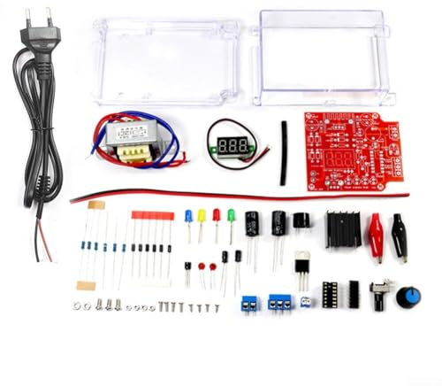 CWOQOCW LM317 Regulador de voltaje de CC ajustable, placa de circuito impreso, regulador de voltaje ajustable, kit, fuente de alimentación de CC, herramientas, placa de circuito LED para electrónica