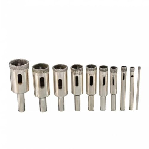 10 piezas Broca de diamante Broca de núcleo hueco Sierra perforadora 3/5/6/8/10/12/14/16/18/20 mm Juego de brocas for sierra perforadora con núcleo recubierto de diamante for azulejos, cerámica, vidri