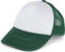 styleBREAKER Unisex 5-Panel Trucker Cap mit Mesh-Einsatz | verstellbares Basecap mit Click Snap Verschluss | luftiges Netz Cap für Damen und Herren, Farbe:Weiß-Dunkelgrün