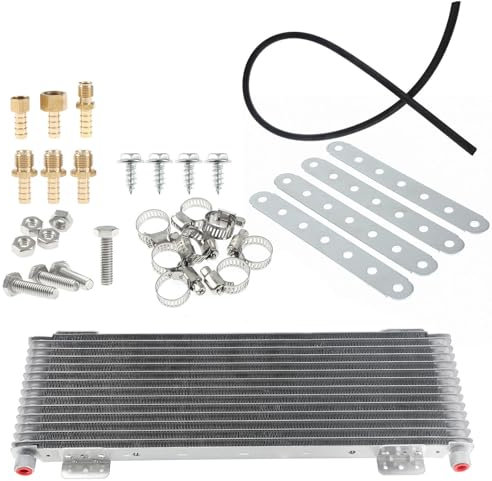 Shkalacar Radiateur de Refroidisseur d'huile de Voiture,Kit de Refroidisseur d'huile de Transmission 40k 40 000 GVW Maximum, à Faible Chute de Pression avec matériel de Montage, LPD47391