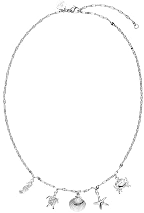 Purelei® Underwater World Kette Damen (Silber) – Halskette Damen aus langlebigem Edelstahl – Wasserfeste Kette mit Anhänger – 40-45 cm Länge verstellbar – Halskette für deinen individuellen Look