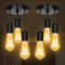 SERBASIC Ceiling Lights Fittings 3 Way Ceiling Light with E27 Base, Black Kitchen/Dining Room/Bedroom Hallway Lights 2Pack, No Bulb