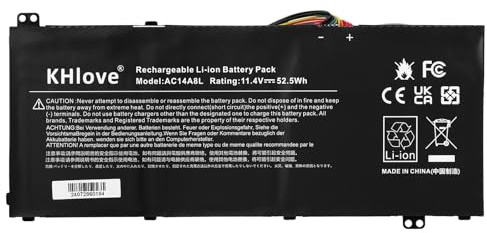 KHlove 11,4V AC14A8L 3ICP7/61/80 934T2119H Laptop Batterie pour Acer Aspire V15 Nitro VN7 VN7-571 VN7-571G VN7-572 VN7-572G VN7-591G VN7-591G-74SK VN7-591G-70RT VN7-791 VN7-791G VN7-792 VN7-792G