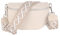 MIRROSI® Bauchtasche Damen, Echtleder, Made in Italy, Umhängetasche, Brusttasche, Crossbody Bag (1 Tasche & 2 Gurte) (Beige (Kette), Große Tasche (28x18x9cm))