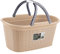 Hummelladen Wäschekorb 35 Liter Beige mit 2 Henkeln - 57,5x37x29 cm Rattan-Design ohne Löcher - Haushaltskorb Wäschewanne Tragekorb Wäschesammler Wäschesortierer Wäschebox - Aufbewahrung Kunststoff