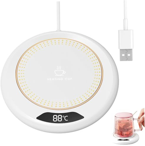 Mug Warmer, USB Powered Smart Coffee Cup Warmer, 3 Temperature Settings & 8h Auto Shut Off Coffee Mug Warmer Heated Coaster for Coffee Tea Water Milk