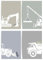 Papierkindᵀᴹ 4er Poster Set - Baufahrzeuge Bagger Kran Radlader | Baustellen Wanddeko für Kinderzimmer | Poster Set für Kinderzimmer | DIN A4 ohne Rahmen (A110-2)