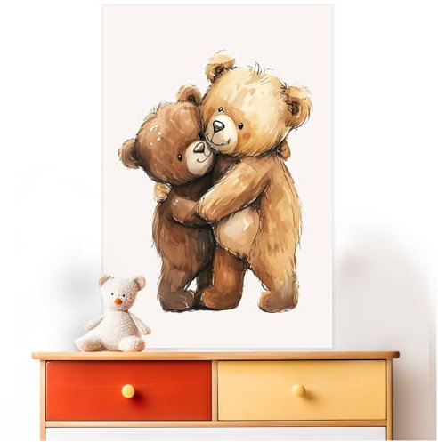 FoLIESEN - Wandaufkleber Kinderzimmer - Türaufkleber I selbstklebendes Poster für Tür & Wand I Wandbild I Bärchenliebe, .:20 x 30 cm (BxH)