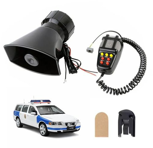 12V 100W Auto Sirene Lautsprecher Mit Mikrofon - 7 Ton Hupe und Fahrzeug Horn