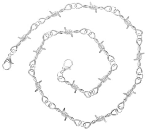 COLLBATH Gothic Choker Necklace Punk Barbed Wire Chain Metal Link Hip Hop Jewelry for Men and Women Streetwear Unisex Collar Accessory