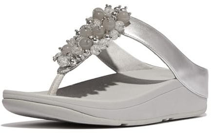 Fitflop Fino Bauble-Bead Toe-Post Silver Größe EU 37