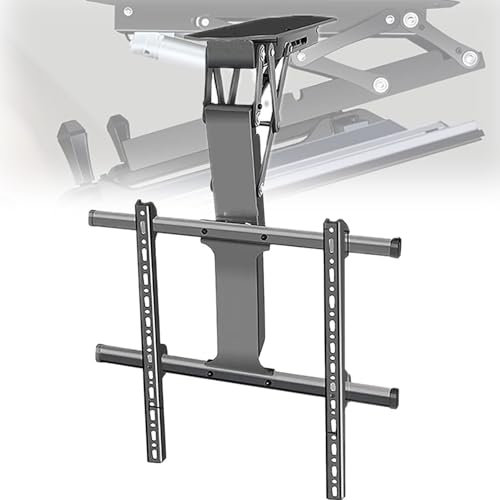 Soporte De Techo Para TV Eléctrico De 50- 70, Soporte De TV Motorizado Con Control Remoto, Ajuste De Ángulo De 0-85°, Capacidad De Carga Máxima 80 Kg, Para El Hogar, Oficina, Sala De Conferencias