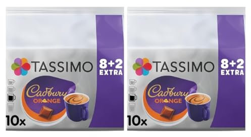 Tassimo Cadbury Orange Hot Chocolate Pods x10 (Pack of 2, Total 20 Capsules)