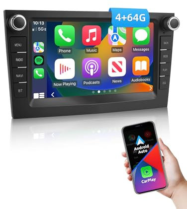 ESSGOO 4+64G Drahtloses Autoradio und Android Auto CarPlay Für Vauxhall Opel Corsa C/D Zafira B Astra G/H Meriva Signum Combo mit 7 Zoll Touchscreen Bluetooth FM RDS GPS WiFi Silber