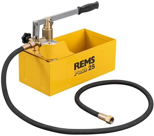 REMS PUSH 25 (gelb, Hand-Druckprüfpumpe, Viskosität bis 1,5 mPa, PH-Wert 7-12, 9L Füllmenge, Druckprüfung, Dichtheitsprüfung) 115002 R