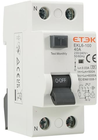 Interruttore differenziale superimmunizzato 40A 30mA Tipo A - Protezione avanzata contro le perdite - 1P+N 6kA - Scatto magnetico ad alta precisione