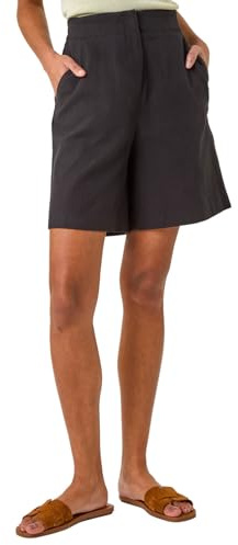 Roman Originals Smart Twill Pocket Shorts for Women UK - Ladies Everyday Holiday Spring Summer Comfy Soft Evening Vacation Work Party - Black - Size 20