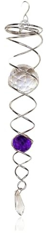 Rastapulz Gartenkugel, Spiral-Windrad, Stabilisator, Spiral-Windrad, Gartendekoration, Lila