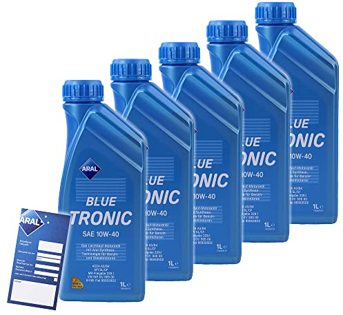 5x 1 L LITER ARAL BLUETRONIC BLUE TRONIC 10W-40 MOTOR-ÖL MOTOREN-ÖL 32007176