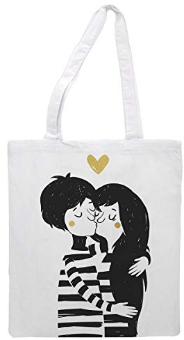 Nacnic Tote Tasche Tuch Paar mit Herzen DORADO. Mehrzweck Schultergurt