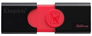 Kingston Digital DT106/32GBET 32GB USB 3.0 Data Traveler 106 Flash Drive Type-A USB Memory Stick backwards compatible with 2.0 USB up to 100 MB/s