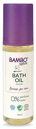 Bambo Nature Baby Bath Oil, Newborn Essentials, Eco-Labelled Bath Oil For Kids, Treat Cradle Cap, Natural, Organic & Vegan Children’s Bath Oil, For Sensitive Skin, Sustainable & Safe Bath Oil 145ml