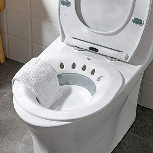 StyleBest Sitz Bath Over The Toilet, Foldable Hip Perineal Soaking Bath Tub Avoid Squatting Personal Washing Bidet Bowl for Hemorrhoidal Relief, Pregnant Women, Post-Episiotomy Recovery(Grey)