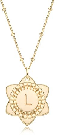 MYEARS Women Name Necklace Personalized Gold Coin Disc Round Medal Pendant Engraved 14K Gold Plated Dainty Chain Simple Custom Jewelry