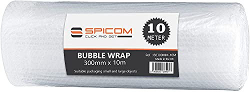 SPICOM Bubble Wrap Roll 300mm Small Air Bubbles Packaging Protection For House Moving Fragile Item Warehouse Item Storge (10M)