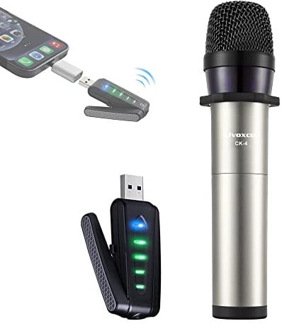Alvoxcon Micrófono Inalámbrico USB para PC, Mac, iPhone, Android Mic de Mano Recargable UHF Plug & Play con Sonido Profesional para Podcast, Vlog, Streaming, Entrevistas, Reunión Zoom y Clases Online