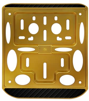 4R Quattroerre.it 16103 Universal Motorrad Kennzeichenhalter Gold