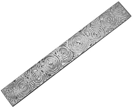 Aibote 60HRC Full Hard Steel Damascus (10Cr15CoMov+9Cr18MoV), Handmade Stainless Steel Damascus Billet Blade Blank DIY Knife for Making Scissors and Knives (250x35x4mm,B)
