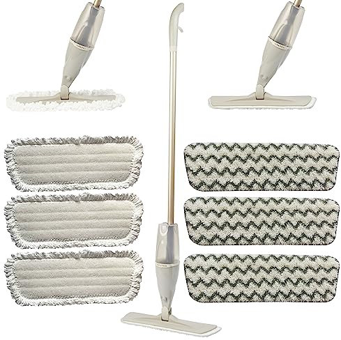 Salter COMBO-8797 Spray Mop – Includes Cleaning and Polishing Pad, Ideal for Laminate, Wood and Tiled Floors, 600 ml Water Tank, With 4 Replacement Heads