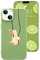OFQKOAKS Green Cartoon Heart Duck Case for iPhone 12/12 Pro,Cute Animal Phone Case for Girls Boys Soft Smooth Liquid Silicone Cover