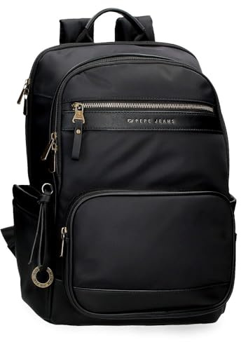 Pepe jeans Morgan, lässige Rucksäcke, Reisetaschen, beiges und schwarzes Kunstleder für Damen, von Joumma Bags