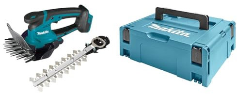 Makita DUM604ZX Akku-Grasschere 18V (ohne Akku, ohne Ladegerät) & 821550-0 Makpac Gr.2, Langlebig und Robust, 157 mm
