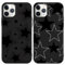 Foonary 2 Pack Black Print Phone Case Compatible with iPhone 11 Pro 5.8, Slim Soft Silicone with Fashion Star Design Aesthetics Pattern Cases, Shockproof Bumper Protector Cover