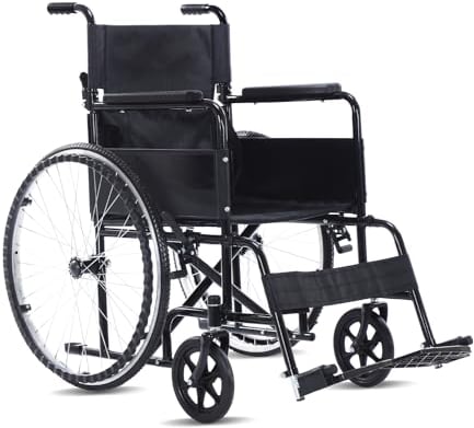 Broobey Silla de ruedas ligera y portátil, plegable, peso solo 13 kg, soporte para silla de ruedas de transporte 120 kg con mango telescópico