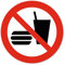 Pegatina de prohibición P022 Prohibido comer y beber según DIN EN ISO 7010 I Aviso de seguridad I Protección UV I Resistente a la intemperie I Ø 10 cm I hin822
