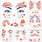 DPKOW Glitzer Lesbian Gesichtstattoos Pride Temporäre Tattoos, 12 Blatt Lesbian Temporäre Tattoos LGBTQ Pride Accessoires für Frauen Lesbian Accessoires, Lesbian Pride Schminke Tattoos Lesbian Flag