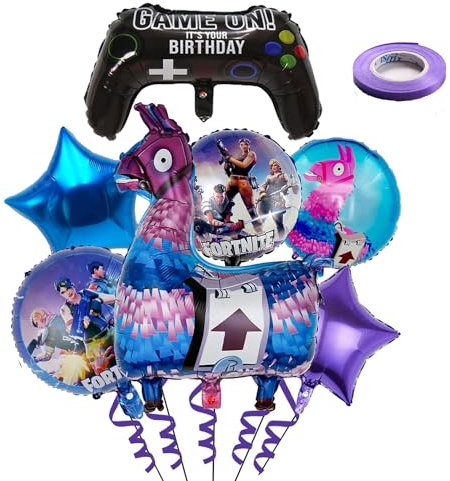 7 Pcs Game Theme Foil Balloons, Birthday Party Decorations Supplies