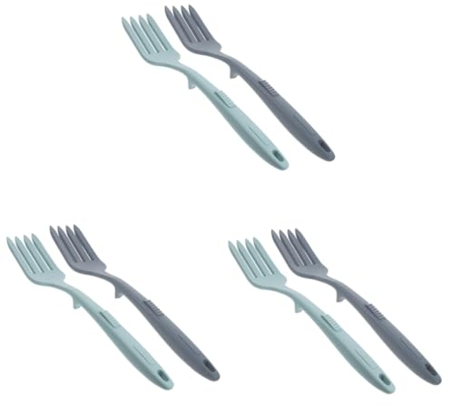 PartyKindom 6piezas Tenedor De Cocina De Silicona Multifuncional De Utensilio Antiadherente Para Mezclar y Batir Para Preparar Alimentos La Cocina