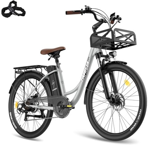 Fafrees F26 Lasting [ Offiziell ] E Bike Damen 26 Zoll 36V 25AH Akku, E-Bike Herren 250W, Elektrofahrrad 25km/h, E Fahrrad Ebike, Elektrische Mountainbike 120kg für Erwachsene (Weiß)