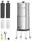 Purewell - Système d'ultrafiltration par Gravité à 6 étapes, avec Indicateur de Niveau d'eau en Verre, Système de Comptoir en acier Inoxydable 304 avec 4 Filtres et Supports, Réduit Fluorure 5,7 L