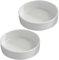 Yardwe Palettes en Bois Brésilien 2 Pièces Soucoupe Ronde en Céramique Blanche Base De Pot De Fleur Plateau d'eau Plateau À Bijoux Décor De Bureau