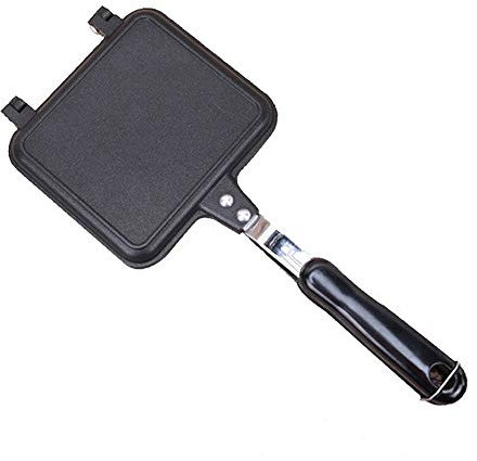 HOUYTYU Sartenes Freír Moldeada Pan-Antiadherente del Lado del Doble Plegable Voltear la Plancha Filete de Utensilios de Cocina Pancake Pan Utensilios de Cocina for la Cocina Barra Americana