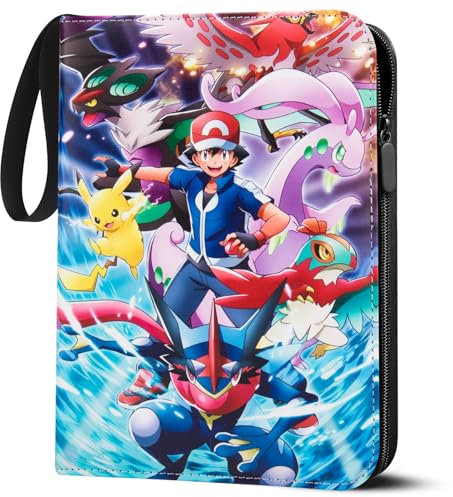 LYAILOOGXL Sammelalbum für Pokemon Karten, Karten Sammelalbum Passt für 400 Karten mit 50 Abnehmbaren Hüllen,PU-Material mit Wasserdichter Oberfläche,Sammelkarten Album Heft binder für Pokemon Karten
