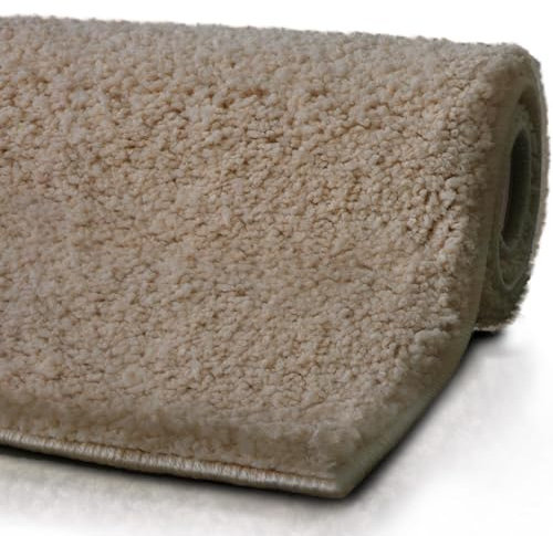 casa pura Badematte beige weicher, Flauschiger Badezimmerteppich in Shaggy Optik, Badvorleger rutschfest waschbar - Duschvorleger, Teppich Fußmatte für Badezimmer, Dusche 80x150 cm, Sky Soft
