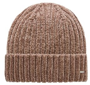 OPUS Damen Mütze | Strickmütze AWAMI Rib aus weichem Chenille warm Taupe, 0
