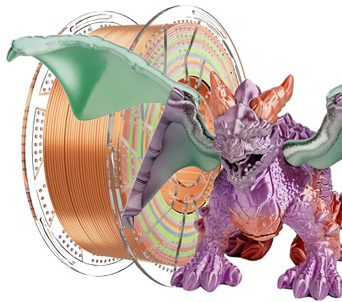 Conjure Seide PLA Regenbogen Filament 5 1 kg für 3D Drucker | Farbverlauffilament mit Seidenoptik, Regenbogen Nr. 5, 1,75 mm, 1 kg, Ideal für dekorative und Kunstprojekte